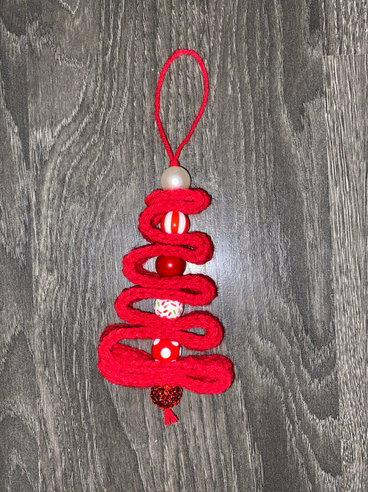 Beaded Crocheted Christmas Tree Ornament