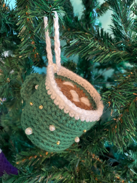 Hot Cocoa Mug with Beaded Embellishments